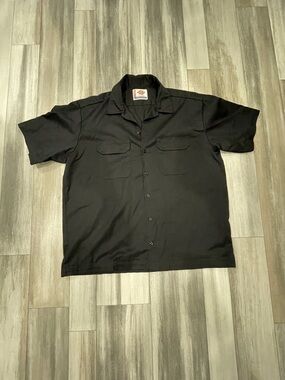 Dickies Men’s XL Black Short Sleeve Button Up Work Shirt Uniform Pocket Shirt